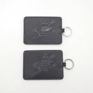 Vivienne Westwood ACCESSORIES ヴィヴィアンウエストウッド レザー パスケース キーリング 定期入れ オーブ ブランド ロゴ 美品 tp-24x883