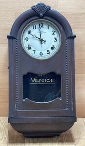 VENICE ベニス 置時計 木製 レトロ アンティーク ビンテージ 希少 お宝 コレクター J9