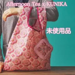 アフタヌーンティー KUNIKA ポーチ付き エコバッグ ピンク 花柄