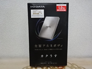 ②新品・未開封☆I-O DATA/アイ・オー・データ機器/HDD/ポータブルハードディスク/1.0TB/HDPX-UTA1.0S/全面アルミボディ/カクうす/シルバー