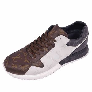 美品 ルイヴィトン LOUIS VUITTON スニーカー レースアップ ランアウェイ ライン モノグラム シューズ メンズ 7 cf04dt-rm08f09908