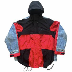 BALENCIAGA 2021AW DEMNA VASALIA Hybrid Colorblock Denim Jacket バレンシアガ 21AW デムナ　ハイブリッド デニム トラック ジャケット