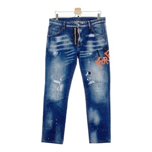 DSQUARED2 ディースクエアード 4Ever Skate Jean S74LB0764 ダメージ加工デニムパンツ ネイビー系 52 [240101235086] メンズ