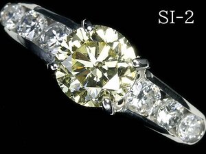 IIL12304SS【1円～】新品【RK宝石】SI-2 極上イエローダイヤモンド 特大1.148ct! 極上脇石クリアダイヤ Pt900 超高級リング イエローダイヤ