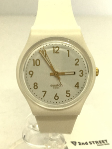 SWATCH◆クォーツ腕時計/アナログ/ラバー/WHT/WHT