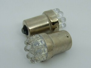 ＜LEDS17Y-001＞　2個セット　9 LED使用　12V ウインカー用（黄色） S25 シングル球　（BA15ｓ）