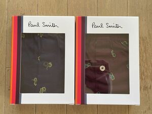 即決！ポールスミス！PAUL SMITH ニットトランクス 2枚組 アイビー柄 ネイビー&エンジ M ①