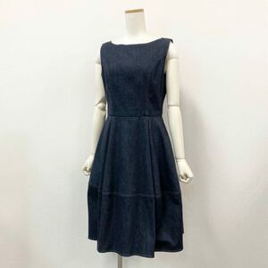 42k27 《美品》定価￥70,400 FOXEY NEW YORK フォクシー ニューヨーク Dress Denim Baron バロンデニムワンピース 41682 40 インディゴ