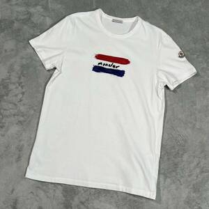 1円　極美品　MONCLER モンクレール　マグリア　半袖　Tシャツ 半袖Tシャツ Mサイズ 白　ホワイト　刺繍 5185