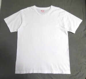 Hanes　ヘインズ　クルーネック　Tシャツ　JapanFit　5.3オンス　ホワイト　XL