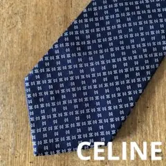 美品 CELINE セリーヌ　ネクタイ ネイビー シルク製