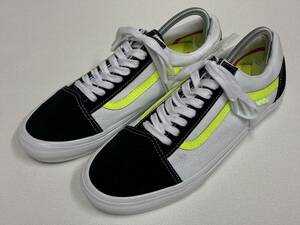 VANS OLD SKOOL SKATE BOARDING POP CUSH 黒スエード 白 ネオンイエロー US13 (31cm相当) オールドスクール バンズ アメリカ企画限定!