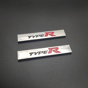 【送料込】TYPE R(タイプアール) エンブレム 2枚組 ミニサイズ 縦1.0cm×横6.0cm 金属製 HONDA 無限