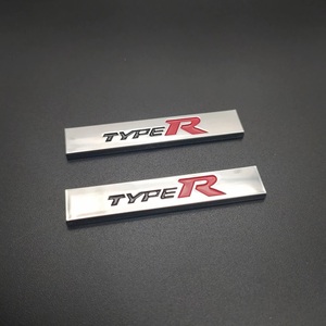 【ゆうパケット送料込】TYPE R(タイプアール) エンブレム 2枚組 ミニサイズ 縦1.0cm×横6.0cm 金属製 HONDA 無限