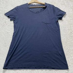 【1円〜】BOTTEGA VENETA ボッテガヴェネタ メンズ 半袖 Tシャツ イタリア製 ネイビー 46(M相当)