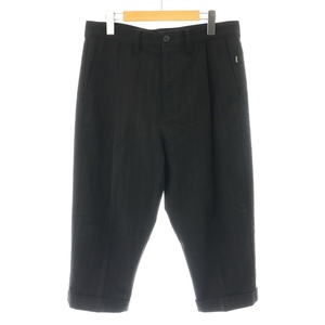 グラム glamb Monotone サルエルクロップドパンツ Sarrouel cropped pants ストライプ ジップアップ 2 M 黒 ブラック 赤