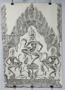 アンコールワット壁面拓本「踊るヒンドゥー神」
