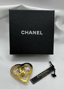 １円スタート　CHANEL シャネル イヤリング ココマーク ハート ロゴ ゴールドカラー 95 P ヴィンテージ アクセサリー　箱付 