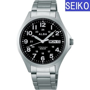 送料無料 人気!★新品 セイコー正規保証付★SEIKO アルバ ALBA メンズ腕時計 ヴィンデージ ミリタリー AQPJ402 黒文字盤 チタン 10気圧防水