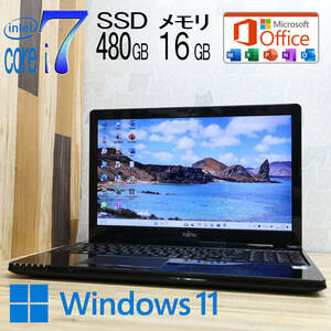 ★美品 最上級6世代4コアi7！SSD480GB メモリ16GB★WZA27B Core i7-6700HQ Webカメラ Win11 MS Office2019 Home&Business★P80600