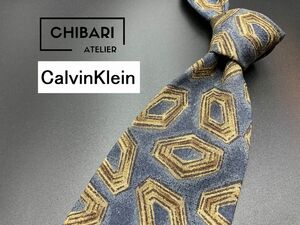 【超美品】CalvinKlein　カルバンクライン　ドット柄　ネクタイ　3本以上送料無料　グレイ系　0505010