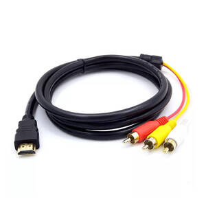 HDMI to RCA変換ケーブル HDMI to AVコンバータデジタル 3RCA/AV 変換ケーブル コンポジットケーブル 1.5メートル ブラック ;J3765;