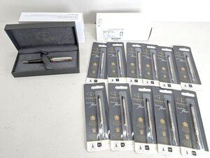 【1円スタート】PARKER パーカー ソネット PRM メタル＆グレイ ボールペン 替え芯11個 未使用自宅保管品[03-5190