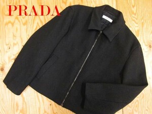 ★プラダ PRADA★メンズ ウールジップジャケット ブラック イタリア製 プラダジャパン★R61117013A