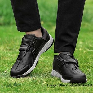 高級品◆GOLF ゴルフシューズ メンズ スニーカー ダイヤル式 4E 幅広 軽量 動きやすい 通気性 耐久性 耐滑 運動靴 フィット感 黒 24.0cm