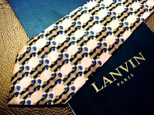 ★良品★3R04345【LANVIN】ランバン「花 装飾 柄」ネクタイ