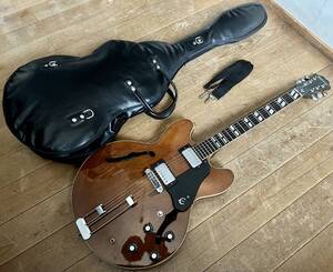 名器 Epiphone RIVIERA Walnut /BLUE LABEL期 1978年 マツモク 日本製/レザーギグケース付(検 OASIS Noel Gallagher/Otis Rush/Magic Sam)