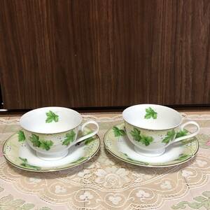 NARUMI FINE China MICROWAVE SAFE カップ＆ソーサー 2客セット 