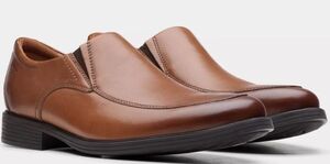 Clarks 31cm ブラウン ビジネス スニーカー ローファー エプロントゥ スリッポンサイド ゴア ブーツ レザー ランニング スーツ JJJ258