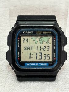 【118-57】1円〜【稼働品】CASIO カシオ ワールドタイム W-520U デジタル クォーツ 世界地図 メンズ 同梱不可