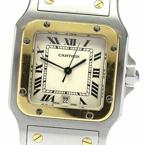 ベルトジャンク カルティエ CARTIER W20011C4 サントスガルベ LM YGコンビ クォーツ メンズ _790869【ev10】