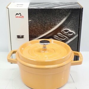 1円【未使用】staub ストウブ/ピコ ココット ラウンド 20cm 2.2L/1102012/62