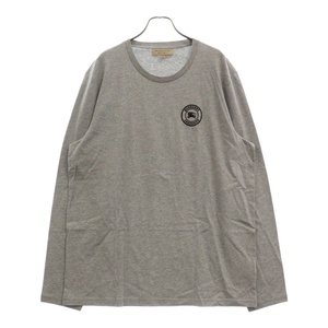 BURBERRY バーバリー Emblem Long Sleeve T-Shirt 8004255 エンブレムロゴ刺繍長袖Tシャツ ロンT グレー