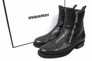 ディースクエアード DSQUARED2 ファスナー レザー ブーツ ブラック ４１/２６ｃｍ メンズ ディースク　I872/P13