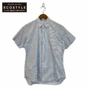 COMME des GARCONS SHIRT コムデギャルソンシャツ ブルー ストライプ 半袖シャツ ブルー XS トップス コットン メンズ 中古