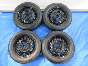 バランス済！スズキ純正鉄 WR 13-4B 4H/100 ET45 + BRIDGESTONE 155/65R13 中古4本！MRワゴン アルト セルボ パレット ワゴンR等 Z00774