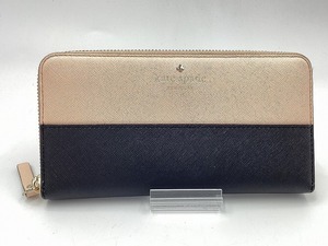 ケイトスペード kate spade ラウンドファスナーウォレット 長財布 ピンク ブラック PWRU3898