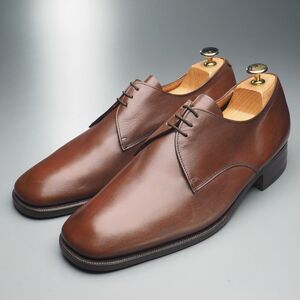 WXX19//ヴィンテージ*Kシューズ/K SHOES*メンズ8.5/Vフロント/プレーントゥ/レザーシューズ/革靴/茶/ブラウン