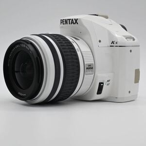 【完動美品】PENTAX ペンタックス K-x ボディ SMC PENTAX DA L 1:3.5-5.6 18-55mm AL 標準レンズ付属 デジタル一眼レフカメラ AF ホワイト