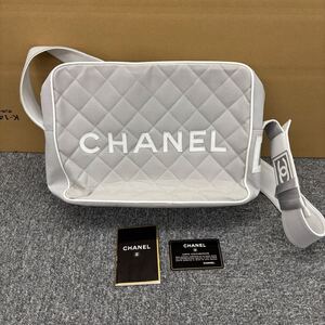 10◎1円スタート◎ CHANEL シャネル スポーツライン ショルダーバッグ 斜めがけ グレー ホワイト ココマーク レディース 【158662