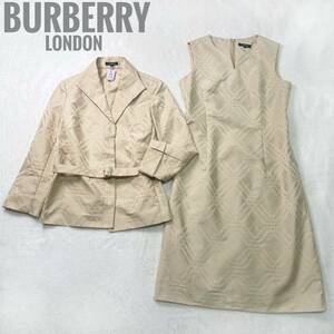 【極美品】BURBERRY LONDON バーバリーロンドン 希少 シャドーフルノバチェック ワンピーススーツ セットアップ ベルト 42/40