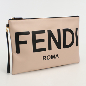 中古良品フェンディFENDI フェンディ ローマ フラット スリム クラッチ ラージ 8N0178 ピンク ランク：A us-2 レディース