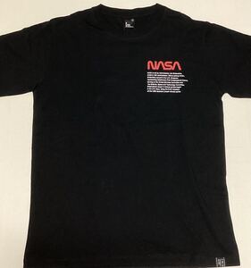 【 NASA × B ONE SOUL 】 ワンポイントロゴ半袖 Tシャツ◎黒◎Lサイズ☆◎長期保管・デッドストック・未着用◇ＮＡＳＡ　Tシャツ