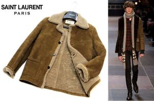 ★ 正規品 名作 SAINT LAURENT PARIS エディ期 ムートンジャケット 442523 Y70P1 サンローランパリ MOUTON JACKET コート ブルゾン 44