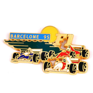 ピンバッジ・ルノーF1車バルセロナのサーキット太陽◆フランス限定ピンズ◆レアなヴィンテージものピンバッチ