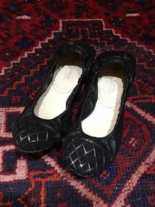 CHANEL COCO MARC LEATHER BALLET SHOES PETANKO PUMPS MADE IN ITALY/シャネルココマークレザーバレエシューズペタンコパンプス②